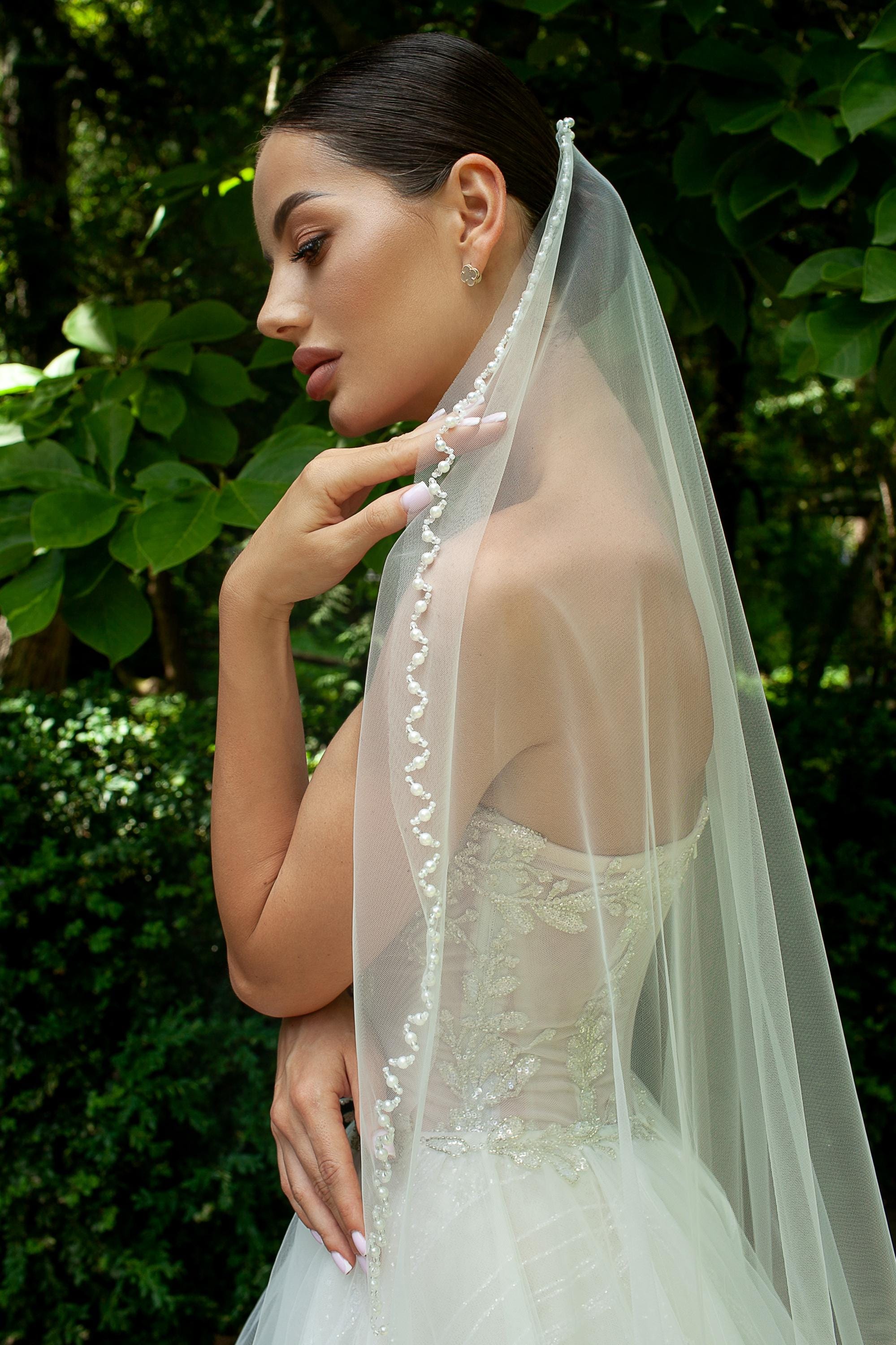 Pearls and Beads Wedding Veil