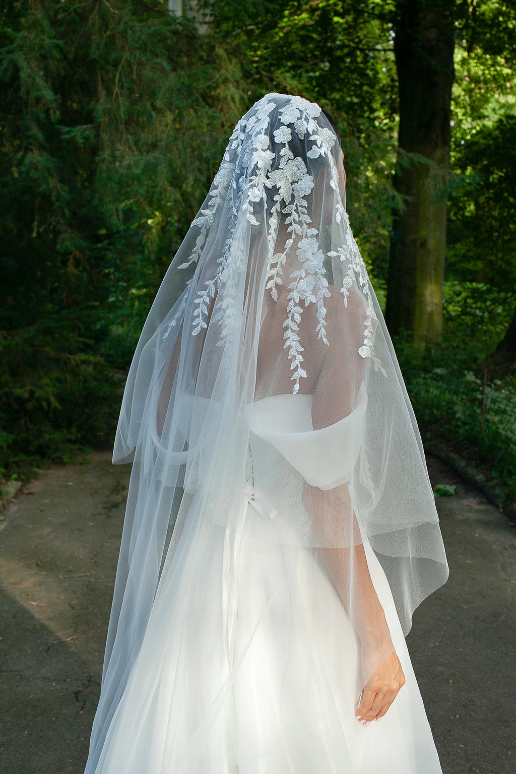 Two-Tier Veil with Embroidered Lace