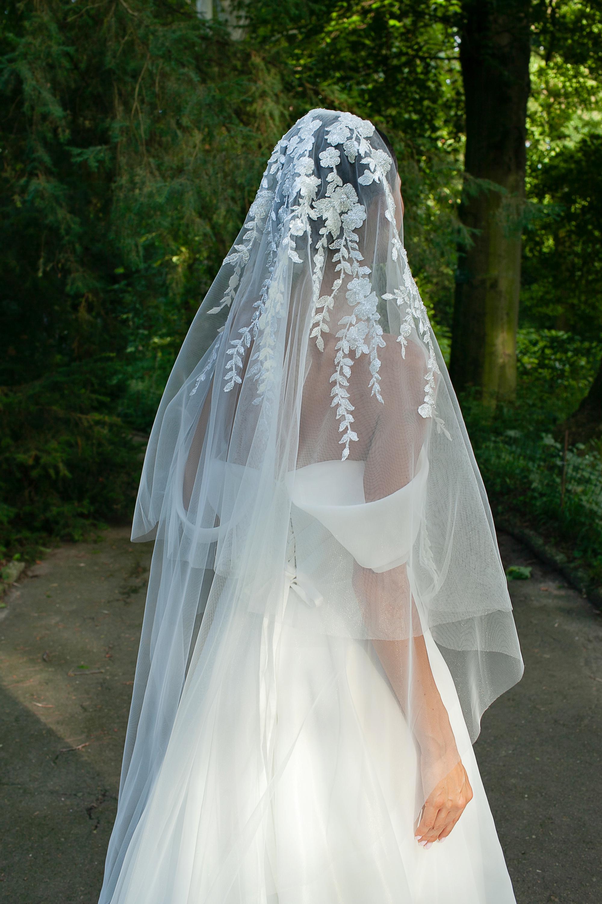 Two-Tier Veil with Embroidered Lace