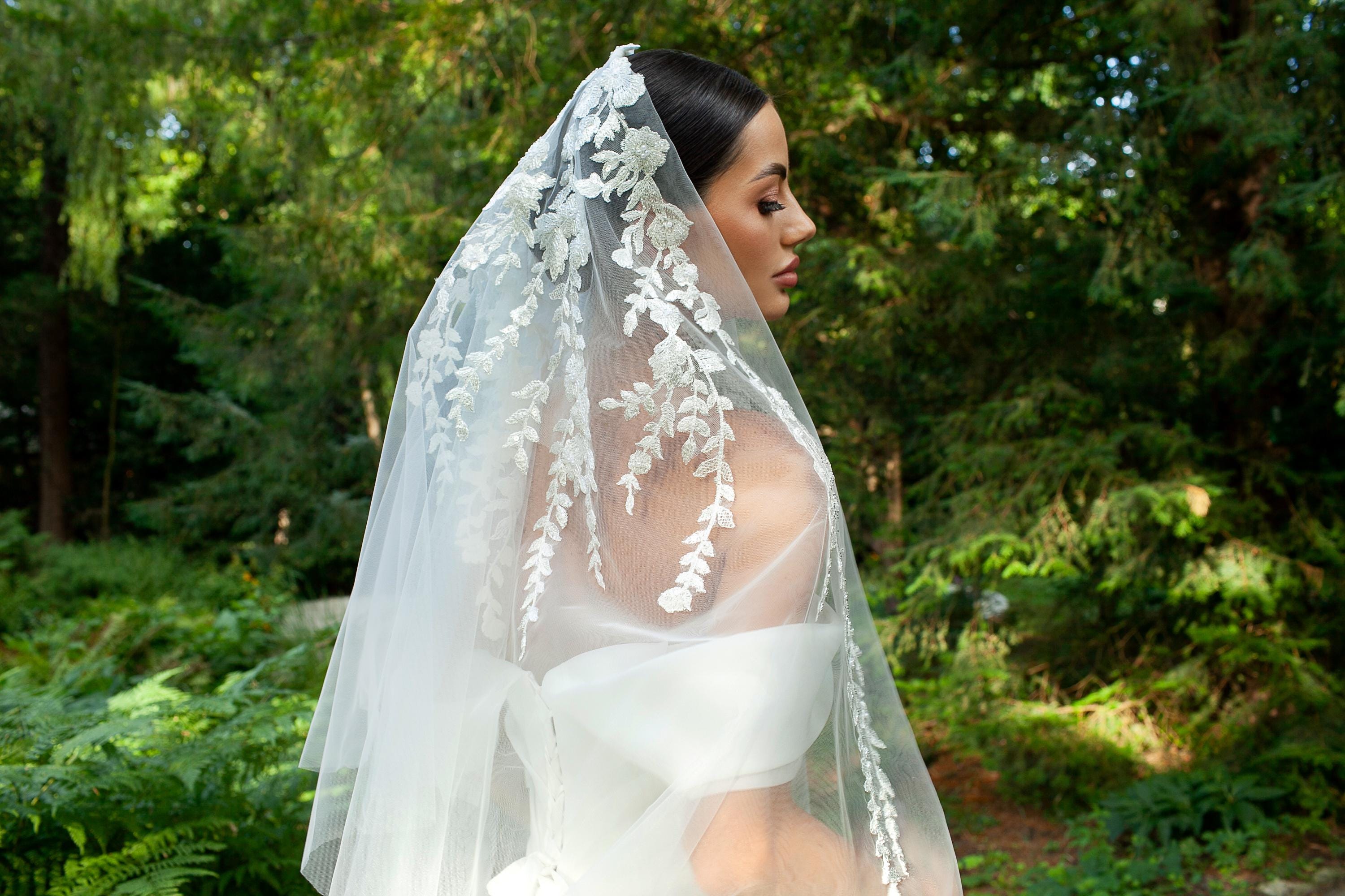 Two-Tier Veil with Embroidered Lace