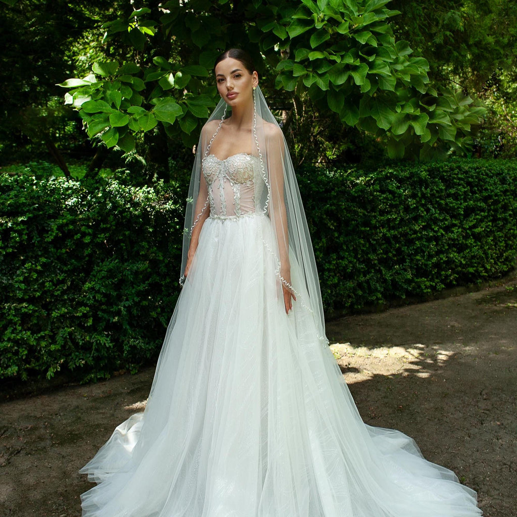 Pearls and Beads Wedding Veil