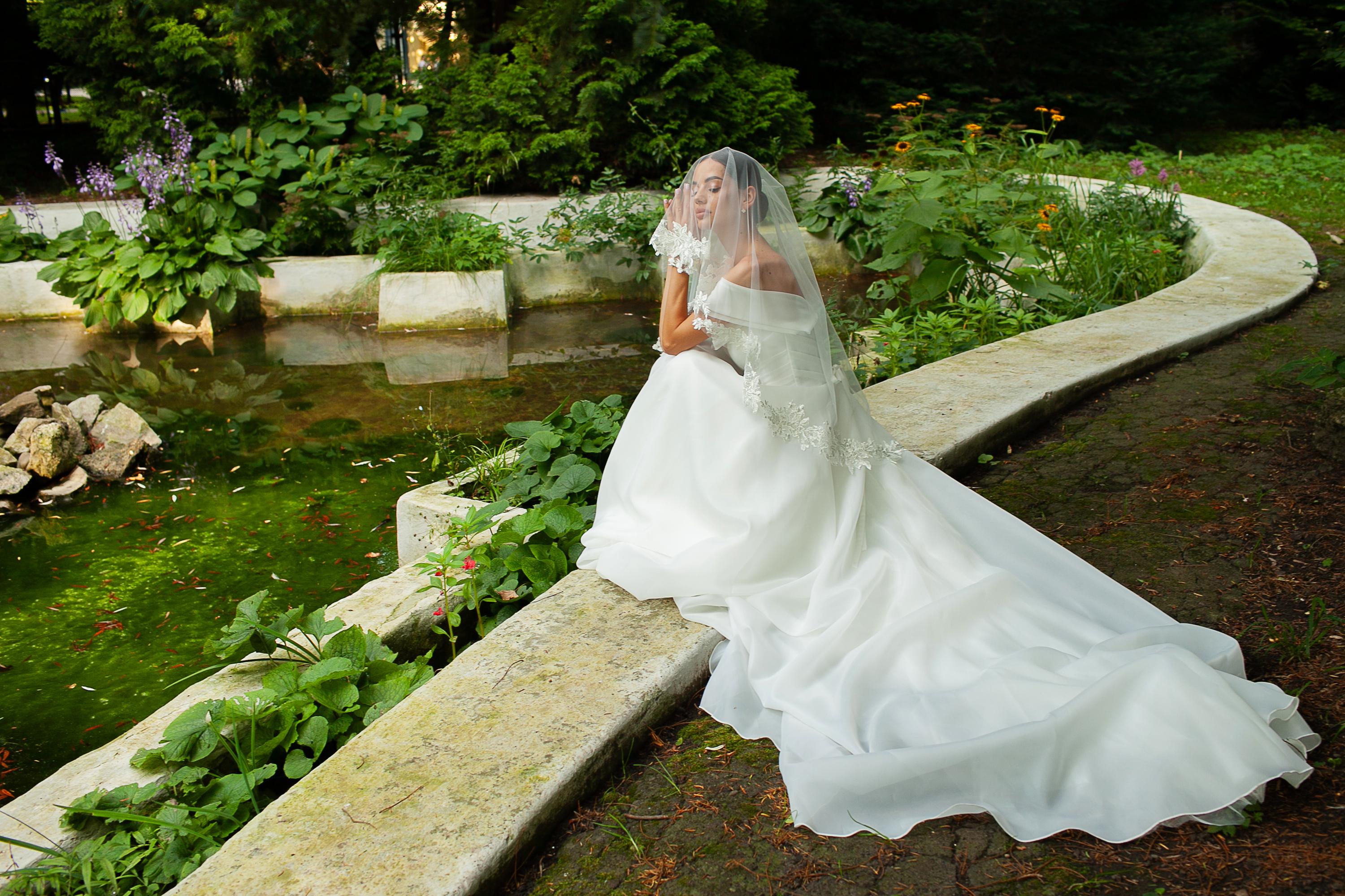 Lace wedding veil | Double Tiers Veil