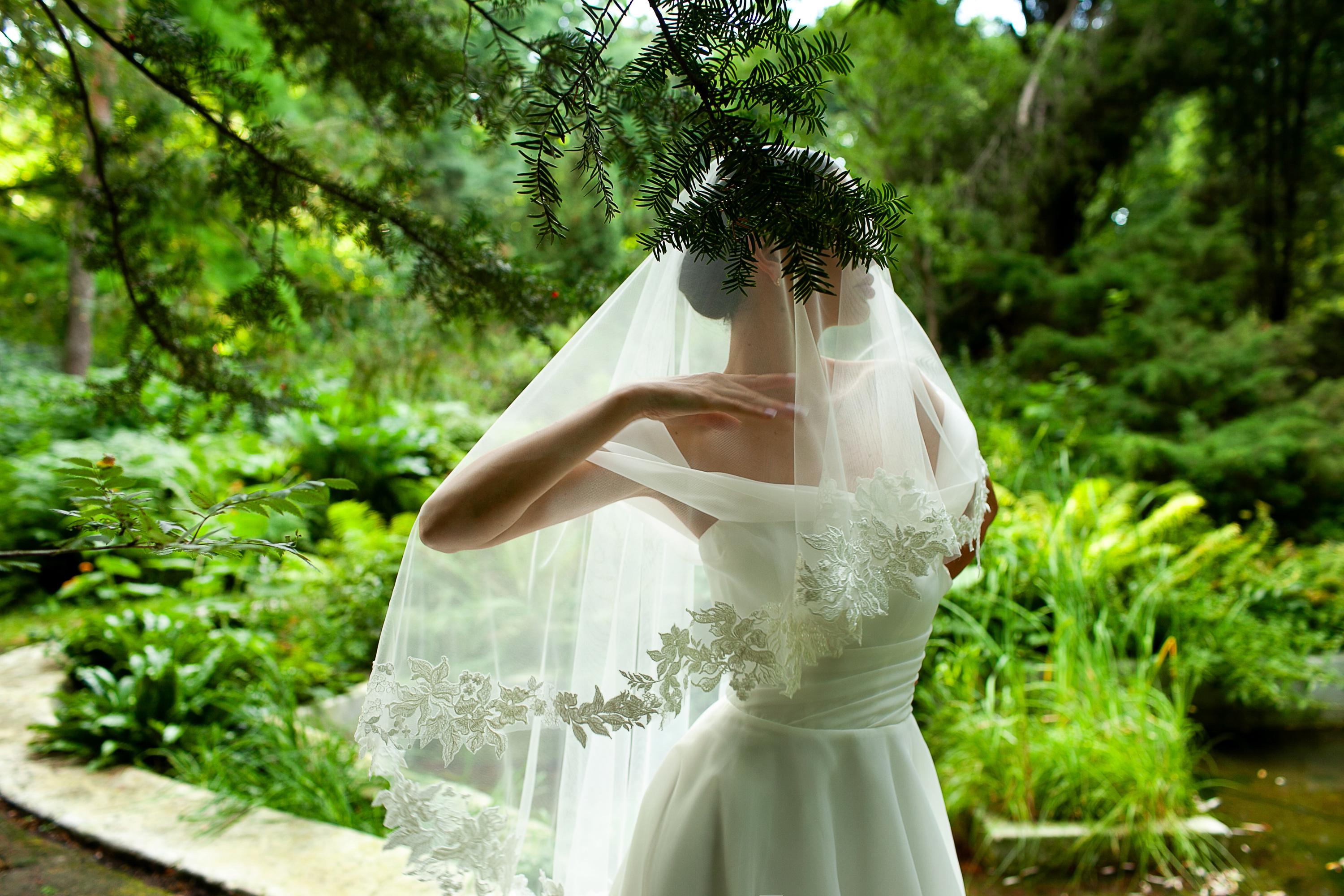 Lace wedding veil | Double Tiers Veil