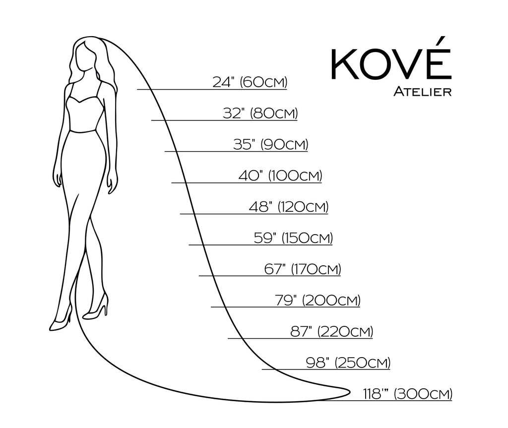 Horsehair Trim Wedding Veil in Different Sizes